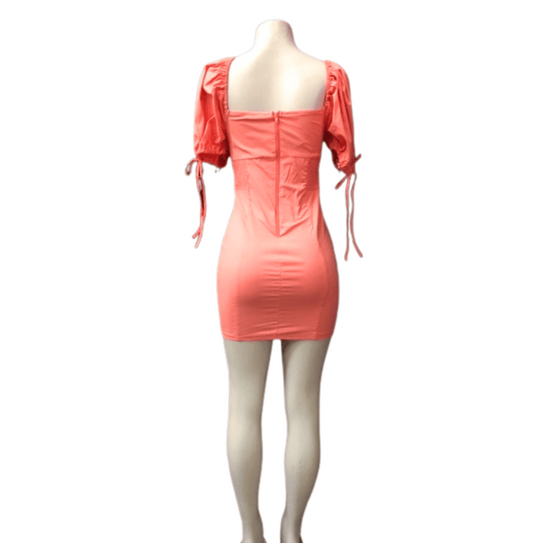 Side Cinched Button Front Dress 6 Pack Per Color (Size: S-M-L, 2-2-2)
