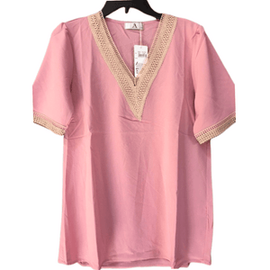 Lace V Neck Missy Blouse 6 Pack Assorted Colors (Size: S/M-L/XL, 3-3)
