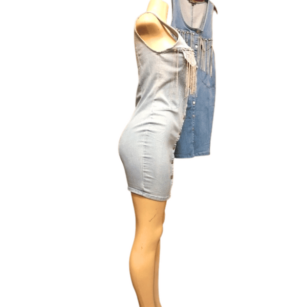 Holiday Denim Dress With Rhinestone 6 Pack Per Colors (Size: S-M-L, 2-2-2)