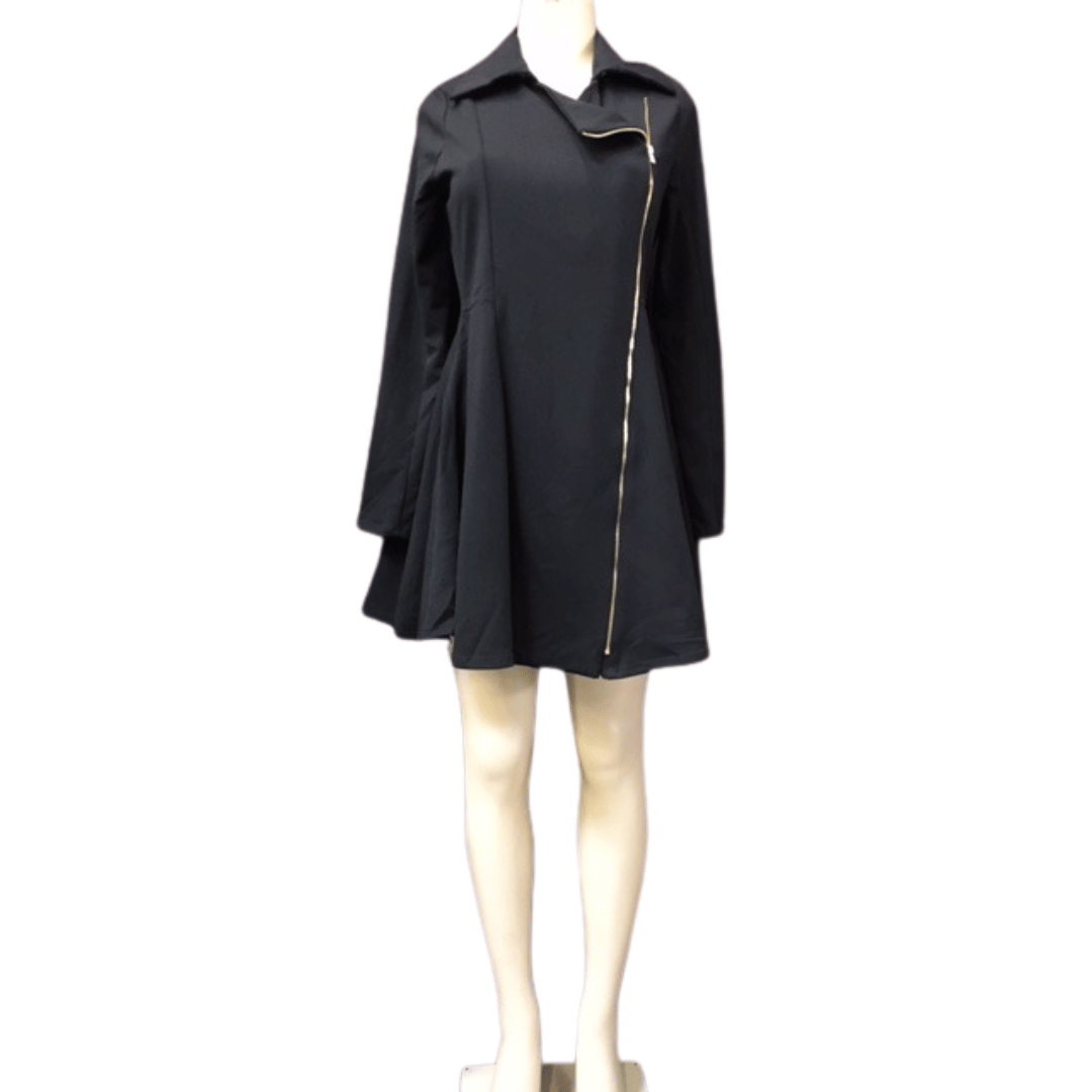 Zipper Front Fashion Dress 6 Pack Assorted Colors (Size: S-M-L, 2-2-2)