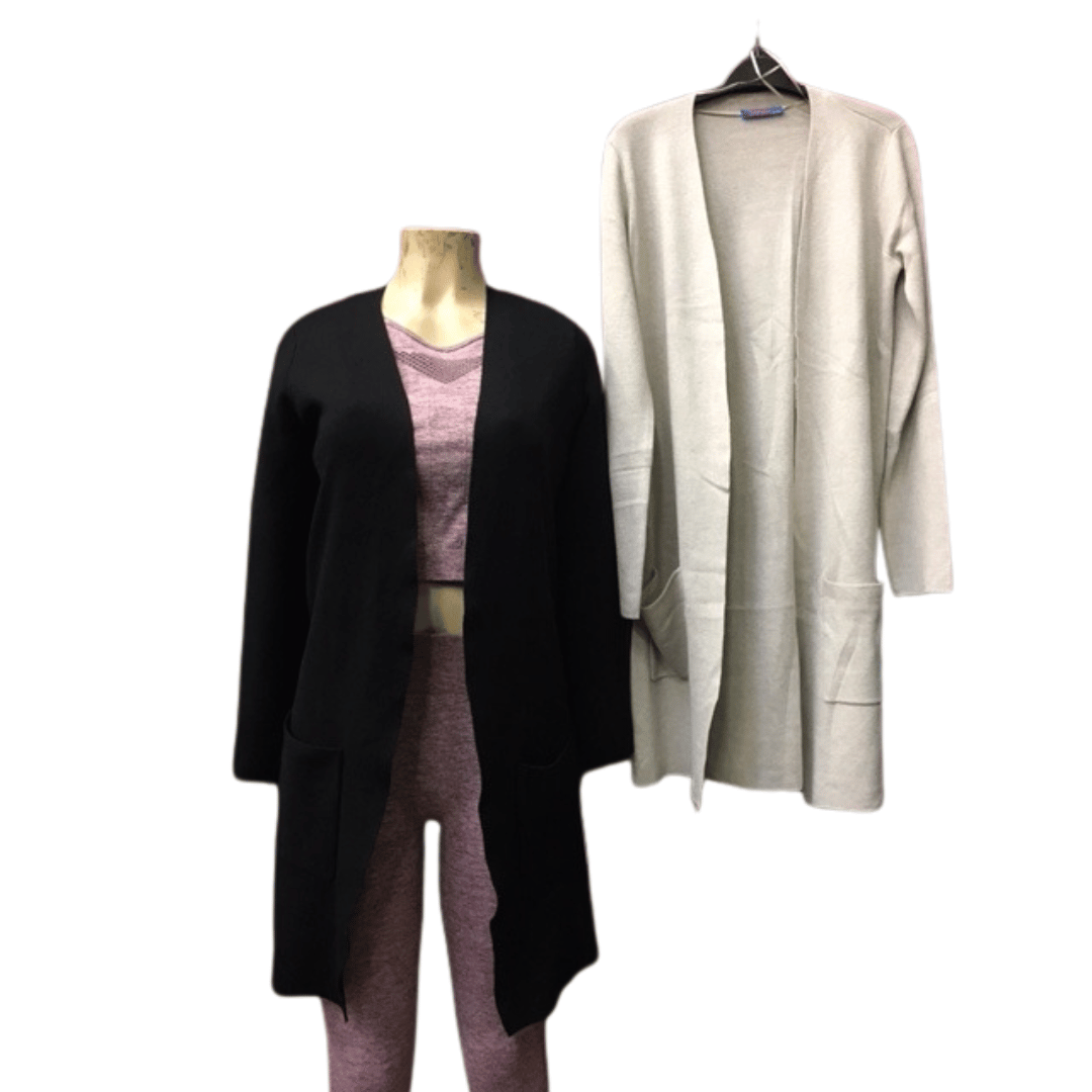 One Size Open Front 2 Pockets Long Cardigan 6 Pack Assorted Colors