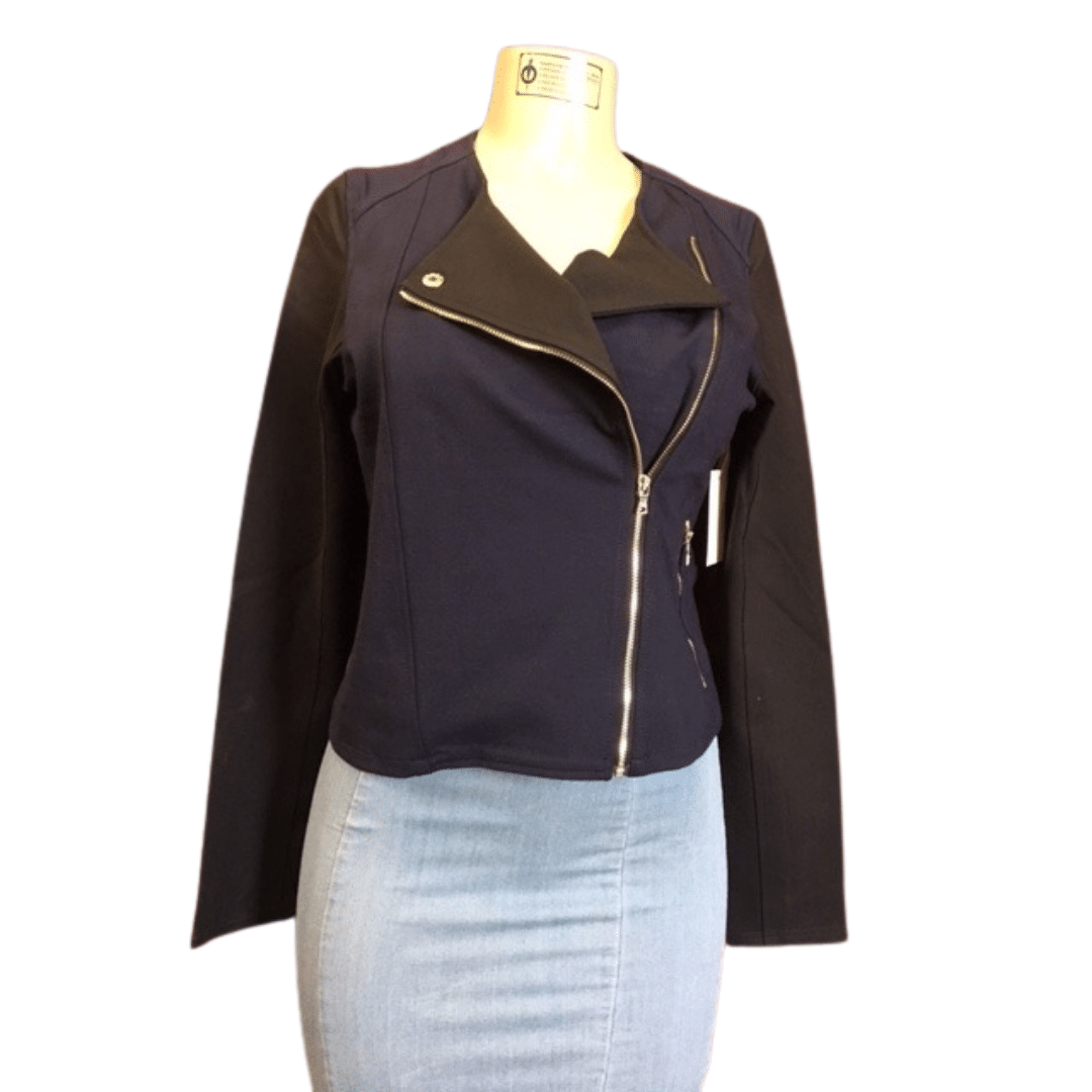2 Tone Zipper Front Fashion Jacket Pre-Ticketed $138 5 Pack (Size: XS-S-M-L-XL, 1-1-1-1-1)