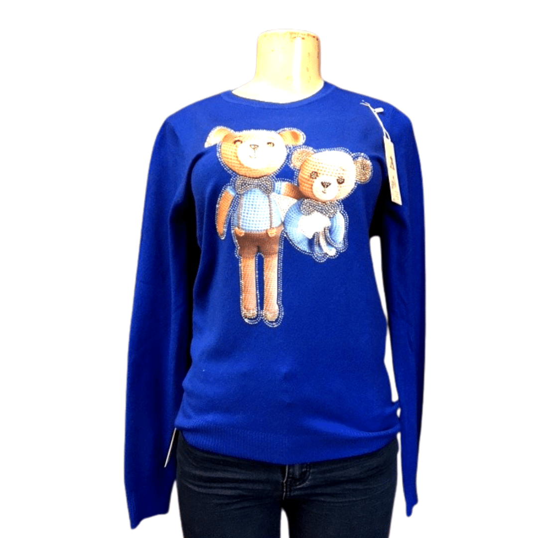 Teddy Bears Prints Sweaters 12 Pack Assorted Colors (Size: S/M-L/XL, 6-6)