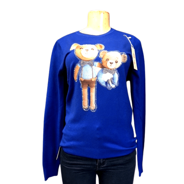 Teddy Bears Prints Sweaters 12 Pack Assorted Colors (Size: S/M-L/XL, 6-6)