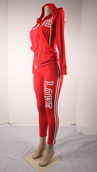 Women's Activewear Clothes Love Stripe Hoodie & Legging/3-3-3-3