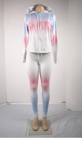 Women's Activewear Clothes Muted Tye Dye Hoodie and Legging/3-3-3-3