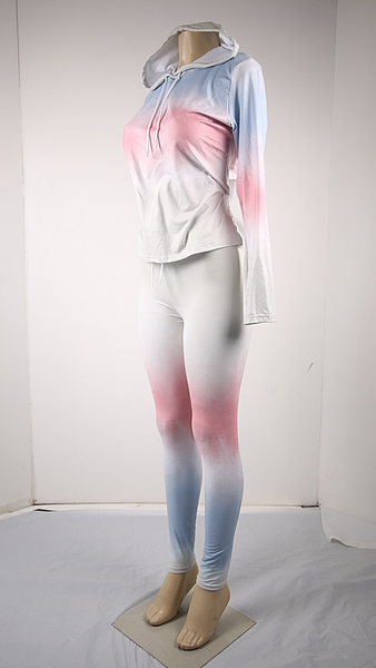 Women's Activewear Clothes Muted Tye Dye Hoodie and Legging/3-3-3-3