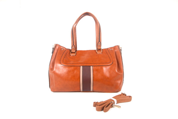 Tomiya Shoulder Handbag Orange Leather
