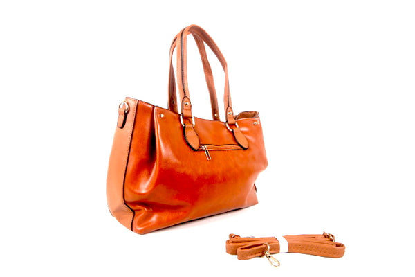 Tomiya Shoulder Handbag Orange Leather