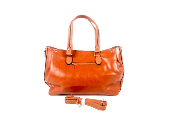Tomiya Shoulder Handbag Orange Leather