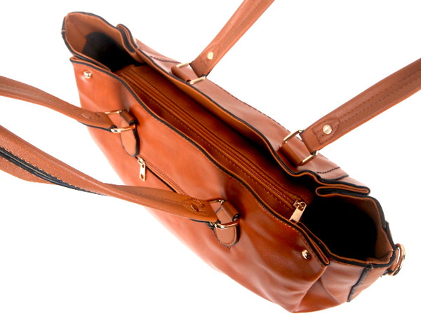 Tomiya Shoulder Handbag Orange Leather