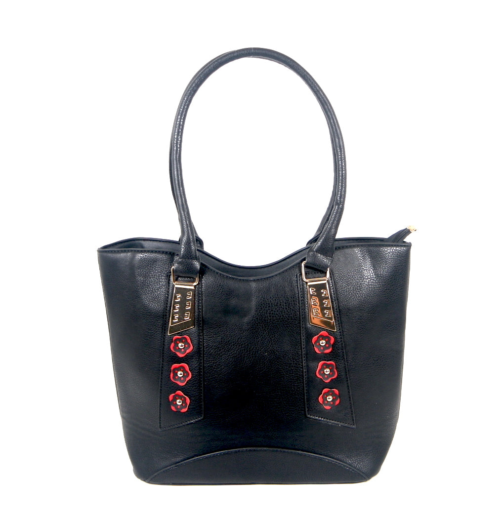 Tomiya Handbag Flower Line Black