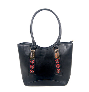Tomiya Handbag Flower Line Black