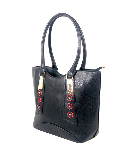 Tomiya Handbag Flower Line Black