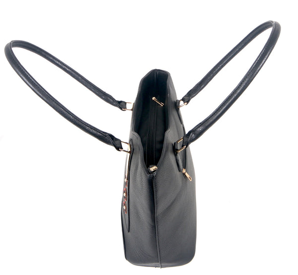 Tomiya Handbag Flower Line Black