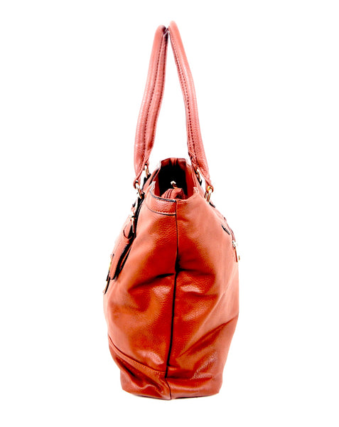 Tomiya Brown Soft Faux Leather Shoulder Bag