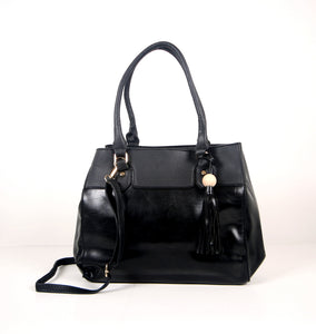 Tomiya Shoulder Handbag Black Faux Leather