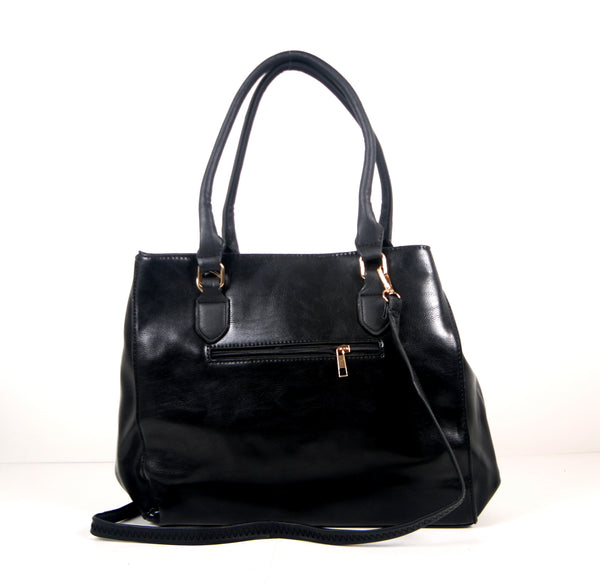 Tomiya Shoulder Handbag Black Faux Leather