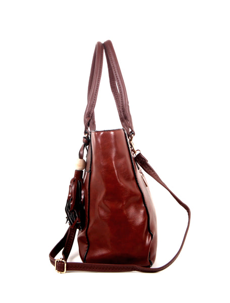 Tomiya Shoulder Handbag Brown Leather