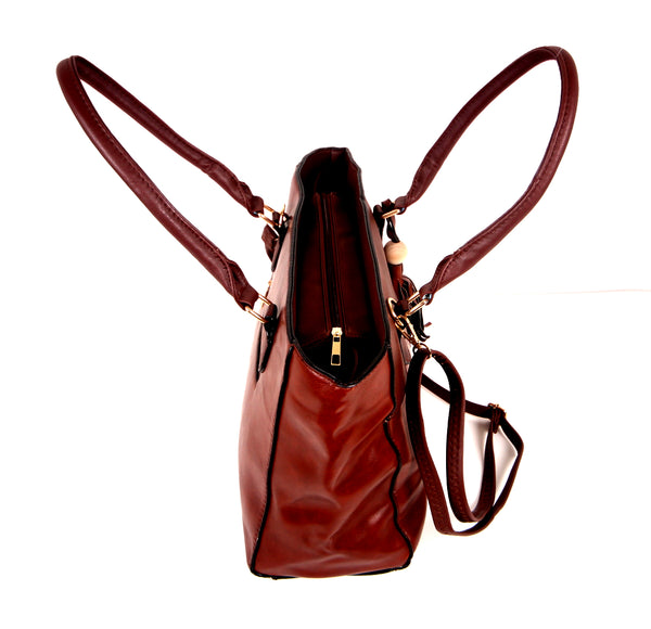 Tomiya Shoulder Handbag Brown Leather