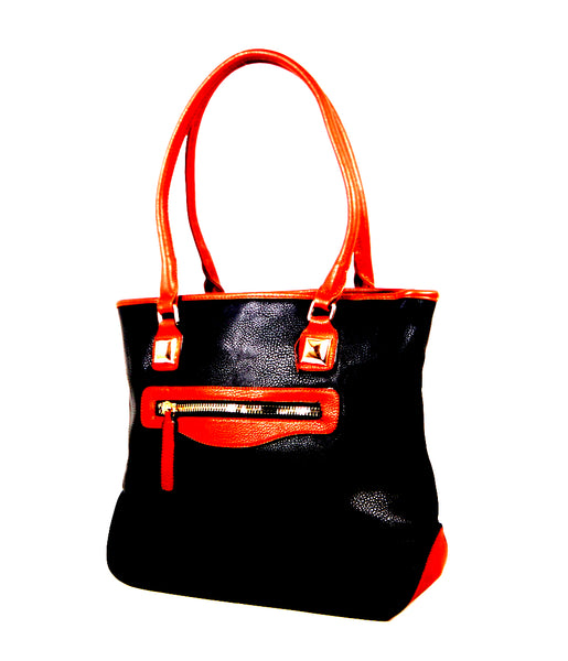 Tomiya Handbag Black and Orange