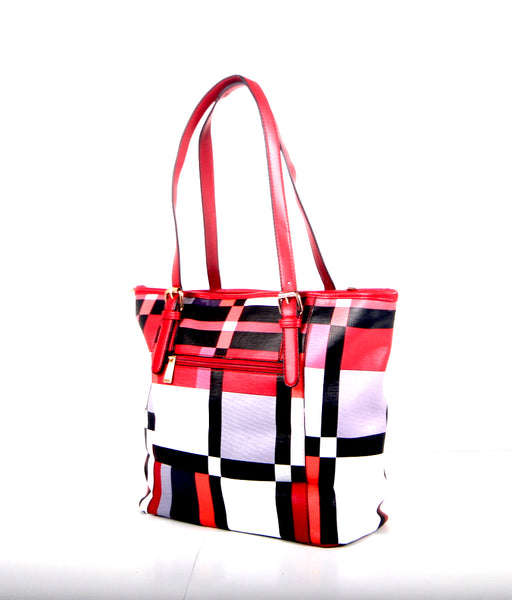 Tomiya Handbag Red Black Plaid