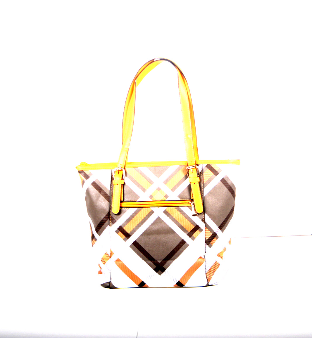 Tomiya Handbag Yellow Black Plaid
