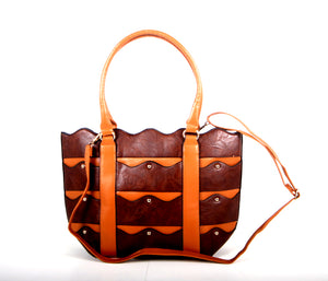 Tomiya Handbag Wavy Brown