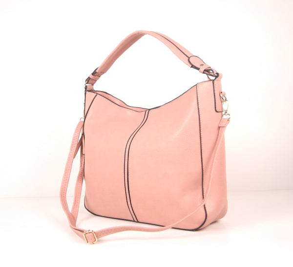 Tomiya Handbag Zipper Top Satchel Shoulder Bag Pink