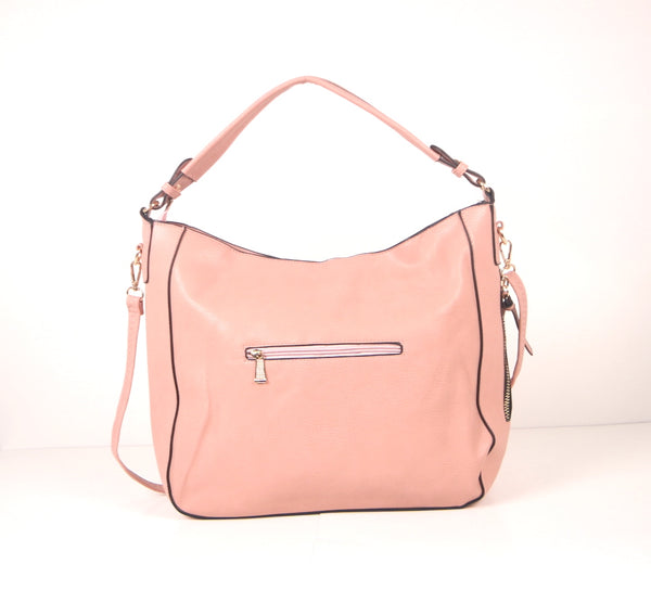 Tomiya Handbag Zipper Top Satchel Shoulder Bag Pink