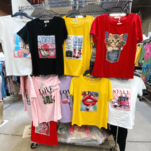 Graphic Top 12 Pack Per Print Assorted Color  (Size: S/M-L/XL, 6-6)