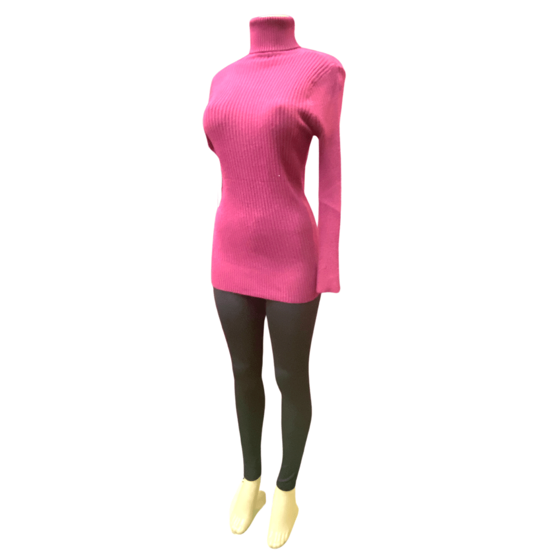Ribbed Turtle Neck Sweater Long Sleeve (One Size Fits All) 6 Pack Assorted Colors