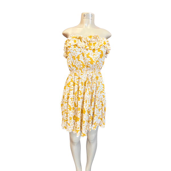 Branded Floral Summer dress Belted 6 Pack One Color As Shown (Size:  S-M-L, 2-2-2 )