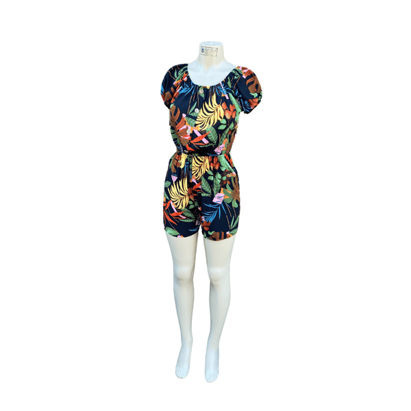 Floral Romper with Two Side Pockets 6 Pack (Size: S/M-L/XL, 3-3) Assorted Colors