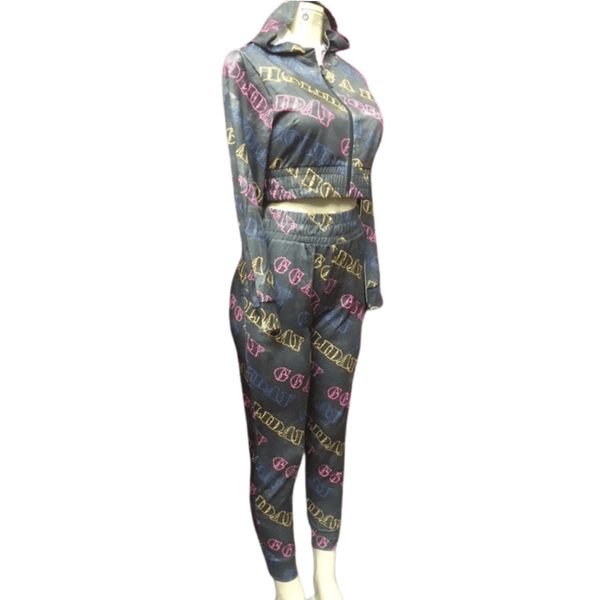 2 Pc Crop Hoody Set 6 Pack Per Color (Size: S-M-L-XL, 1-2-2-1)