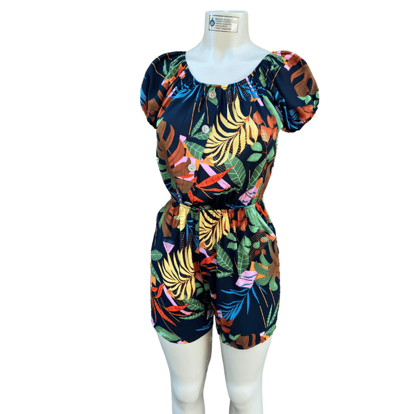 Floral Romper with Two Side Pockets 6 Pack (Size: S/M-L/XL, 3-3) Assorted Colors
