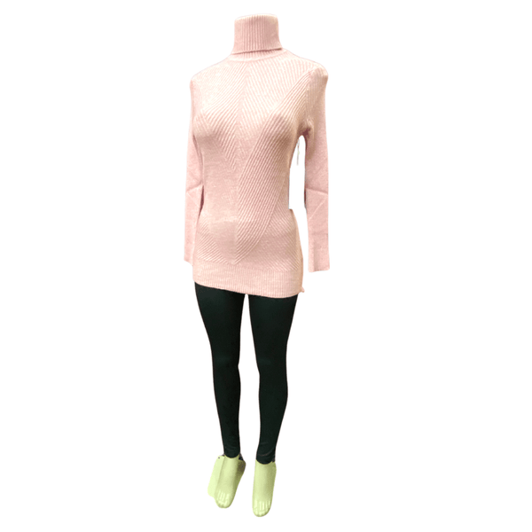 Ribbed Turtle Neck Sweater Long Sleeve (One Size Fits All) 6 Pack Assorted Colors