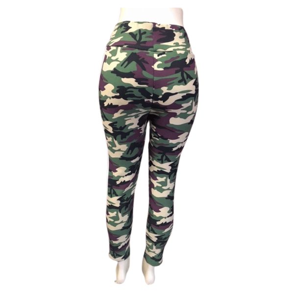 Fur Lined Camo Side Stripe Legging 12 Pack Assorted Colors (Size: S/M-L/XL, 6-6 )