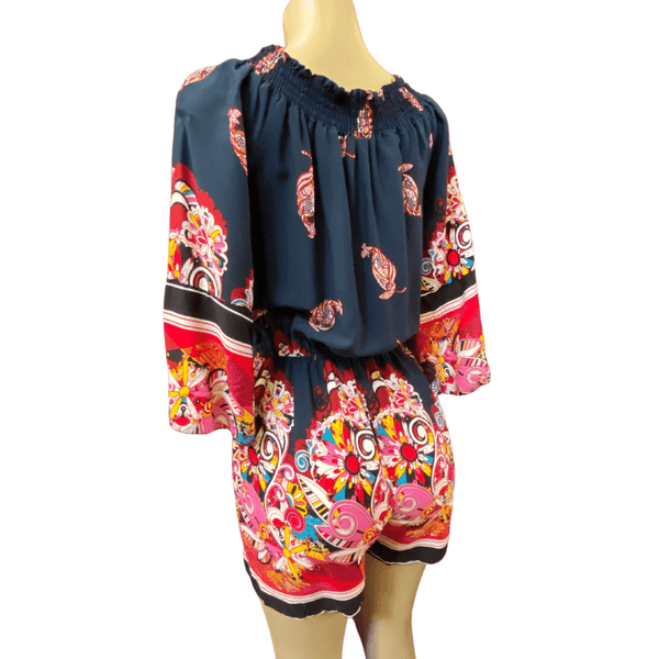 Three Quarter Sleeve Print Romper 6 Pack Assorted Color (S/M-L/XL 3-3)