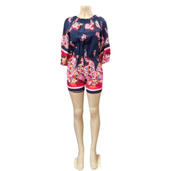 Three Quarter Sleeve Print Romper 6 Pack Assorted Color (S/M-L/XL 3-3)