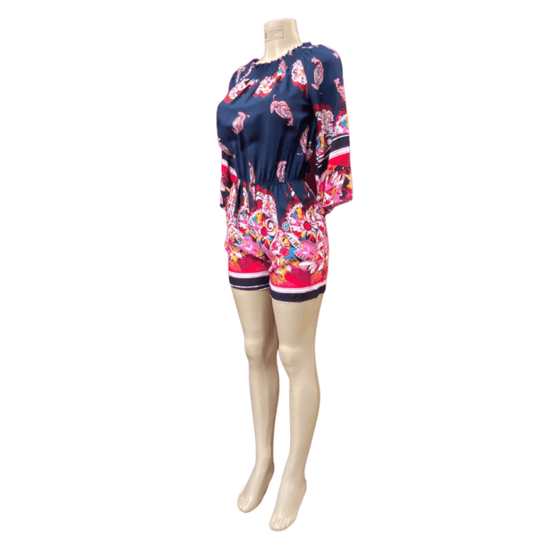 Three Quarter Sleeve Print Romper 6 Pack Assorted Color (S/M-L/XL 3-3)