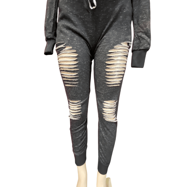 High Waist Rips and Tears 2PCS Set Activewear 6 Pack Per Color  (Size: S-M-L-XL, 1-2-2-1)