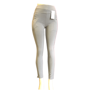 High Waist Two Pocket, Two Button Ornamentation Pant 6 Pack Assorted Colors and 6 Pack Only Black  (Size:  S/M-L/XL, 3-3 )