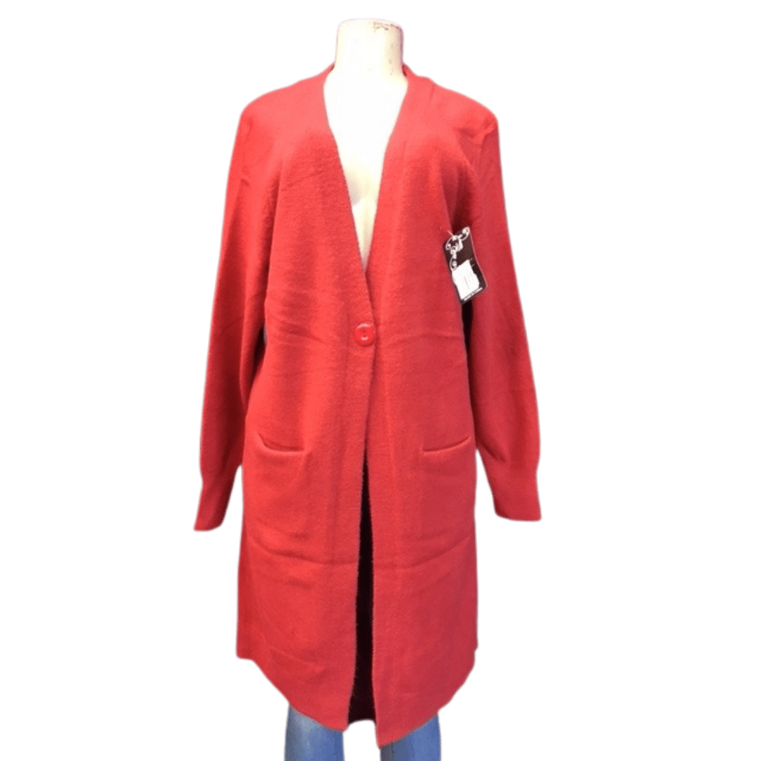 2 Pocket One Bottom Long Cardigan Sweater 6 Pack Assorted Colors (Size: One Size Fits All)
