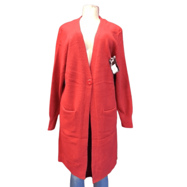 2 Pocket One Bottom Long Cardigan Sweater 6 Pack Assorted Colors (Size: One Size Fits All)