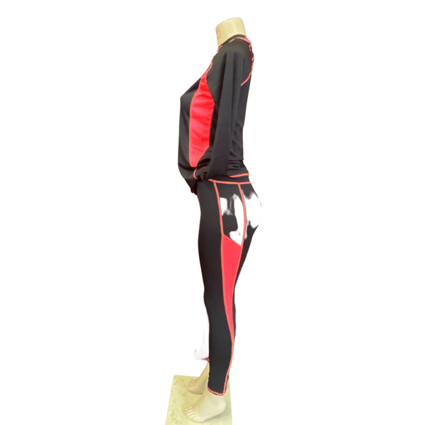 Long Sleeves 2PCS Activewear Set 6 Pack Assorted Accent Colors (Size: S/M-L/XL 3-3)