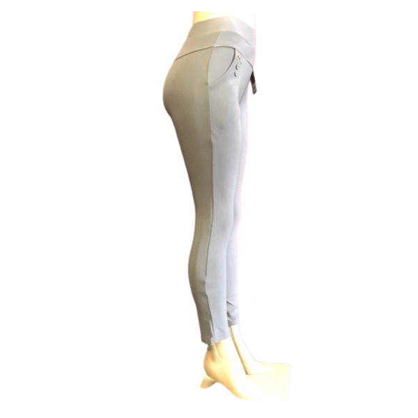 High Waist Two Pocket, Two Button Ornamentation Pant 6 Pack Assorted Colors and 6 Pack Only Black  (Size:  S/M-L/XL, 3-3 )