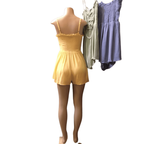 Open Tie Front Romper 3 Pack Per Color (Size: S-M-L, 1-1-1)