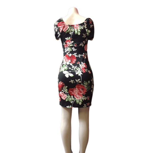 Cinched V Neck Floral Dress 6 Pack Assorted Colors (Size: One Size Fits All)