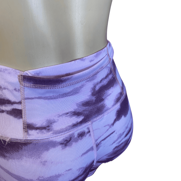 2PCS Activewear Bra Top/Bermuda Bottom With Back Pouch Pocket Set 6 Pack Assorted Tie-dye color (Size: S/M-L/XL 3-3)